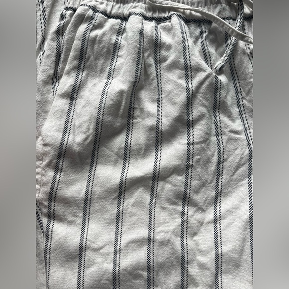 Vero Moda Linen Blend Striped Drawstring Pants Small - Picture 5 of 11